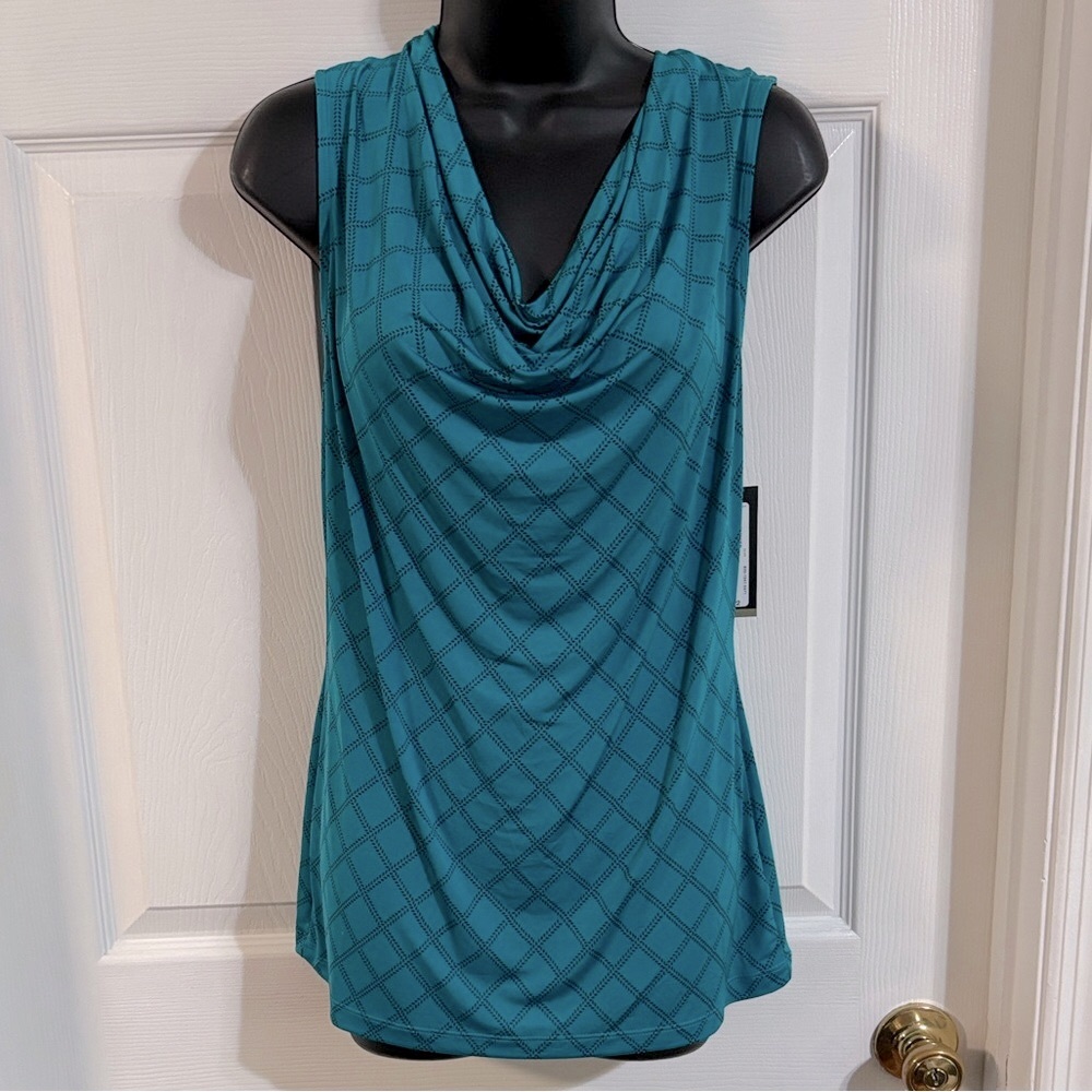 Worthington Teal Sleeveless Blouse, size Medium, NWT.